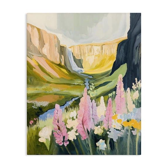Stupell Industries Modern Waterfall and Valley in Bloom Canvas Art, 16 x 20, by The Prints Vibe