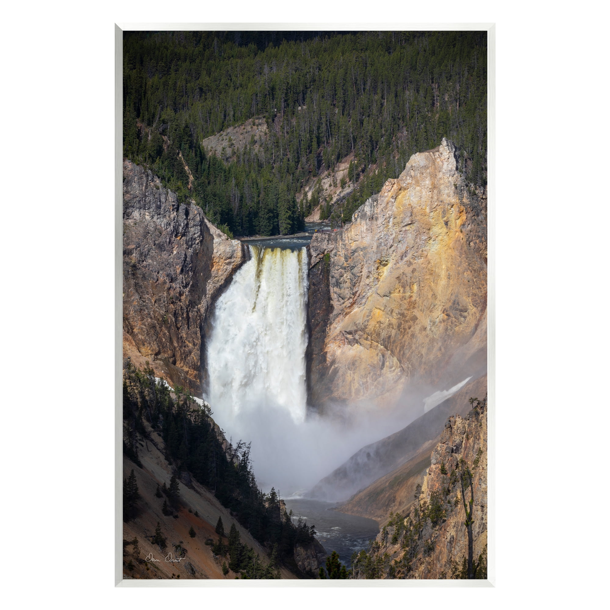 Stupell Industries Waterfall in Rocky Cliffs Nature Photography Unframed Art Print Wall Art, 10 x 15