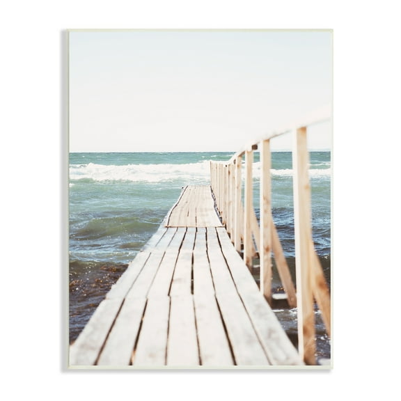 Stupell Industries Waterfront Beach Dock Private Pier Coastal Photography, 10 x 15, Design by Leah Straatsma