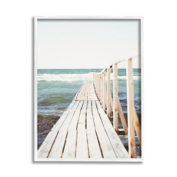 Stupell Industries Waterfront Beach Dock Private Pier Coastal Photography, 16 x 20, Design by Leah Straatsma