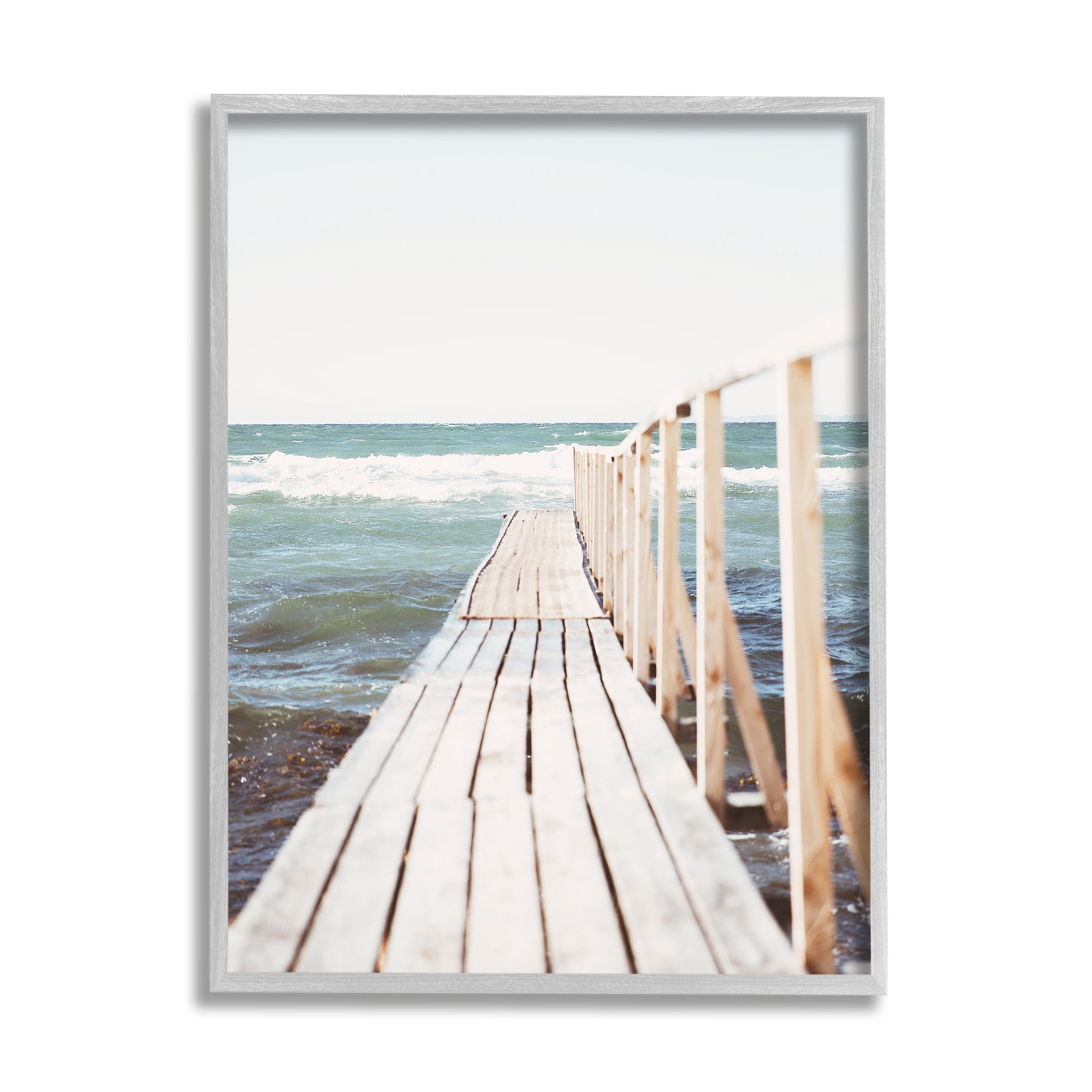 Stupell Industries Waterfront Beach Dock Private Pier Coastal Photography, 16 x 20, Design by Leah Straatsma