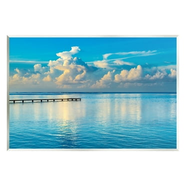 Stupell Industries Waterfront Dock Clouds Landscape Photography Unframed Art Print Wall Art, 15 x 10