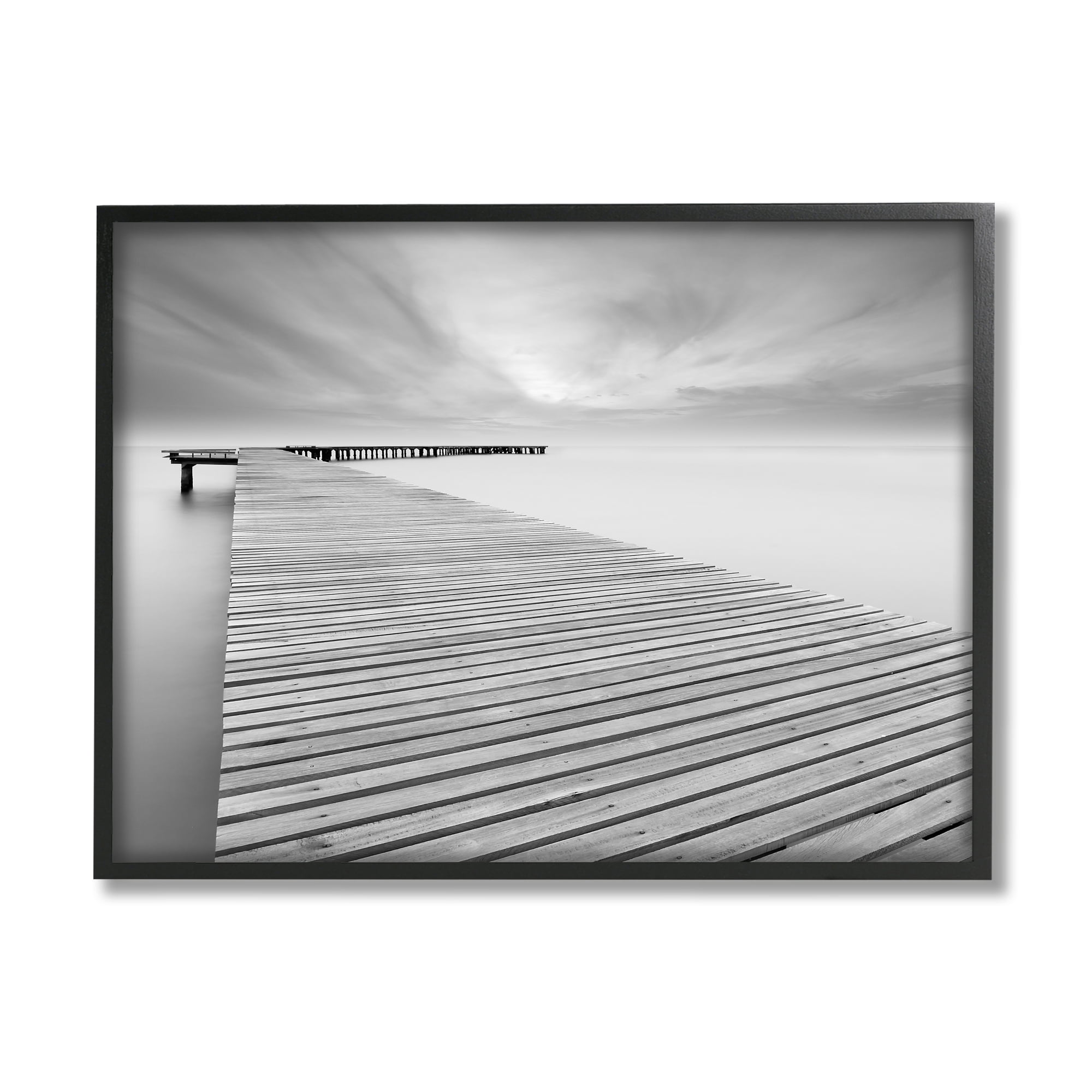 Stupell Industries Waterfront Dock Misty Water Lake Landscape Photography, 14 x 11, Design by Mike Calascibetta