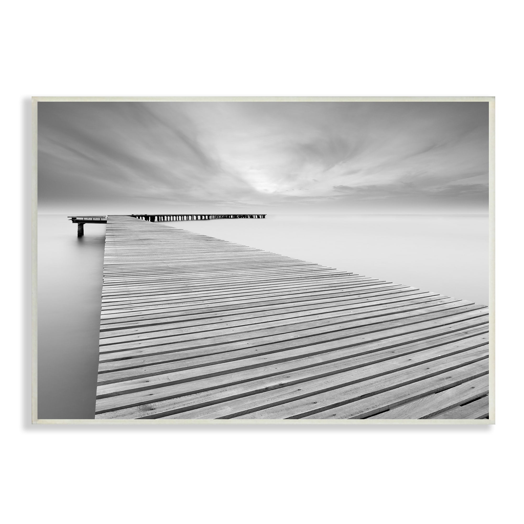 Stupell Industries Waterfront Dock Misty Water Lake Landscape Photography, 15 x 10, Design by Mike Calascibetta