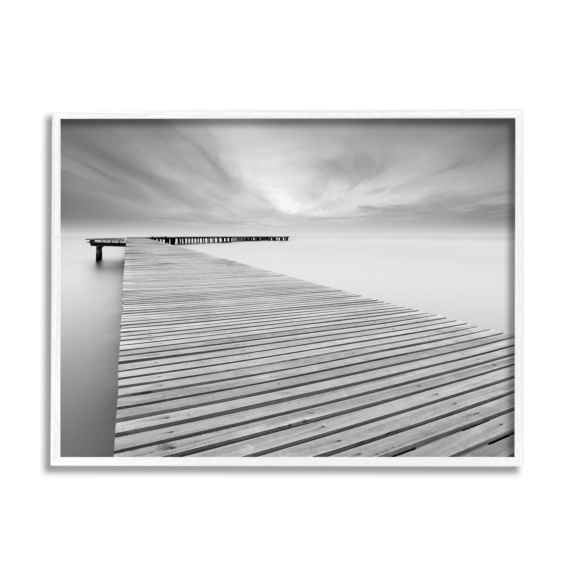 Stupell Industries Waterfront Dock Misty Water Lake Landscape Photography, 20 x 16, Design by Mike Calascibetta