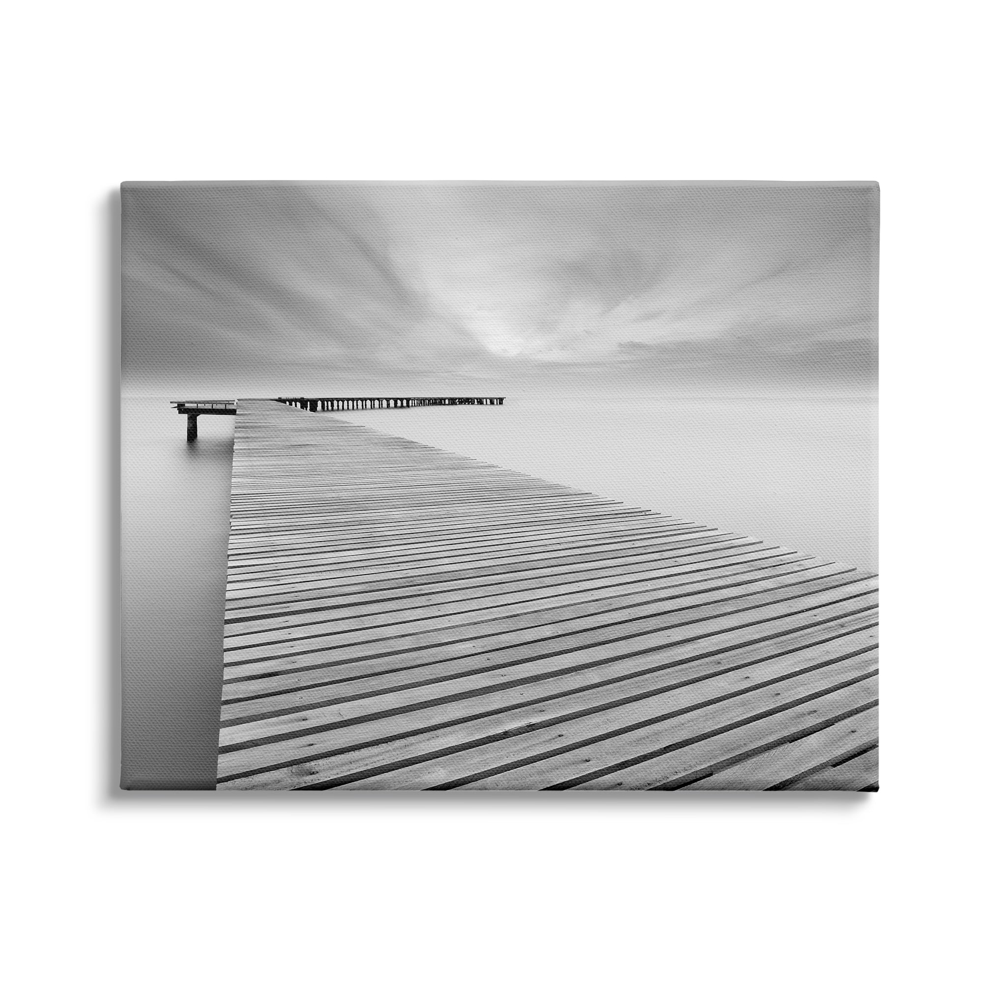 Stupell Industries Waterfront Dock Misty Water Lake Landscape Photography, 40 x 30, Design by Mike Calascibetta