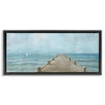 thumbnail image 1 of Stupell Industries Waterfront Pier Coastal Ocean View Nature Painting Black Floater Framed Canvas Art Print Wall Art, 25 x 11, 1 of 9