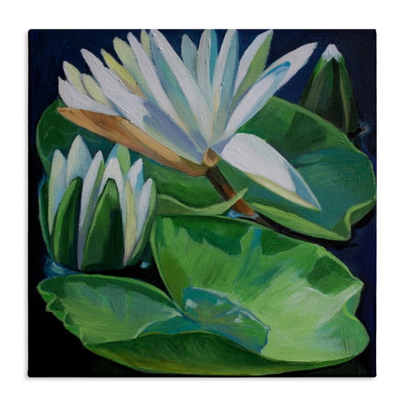 Stupell Industries Waterlilies & Lily Pads Canvas Wall Art design by Violeta Vollmer, 36 x 36