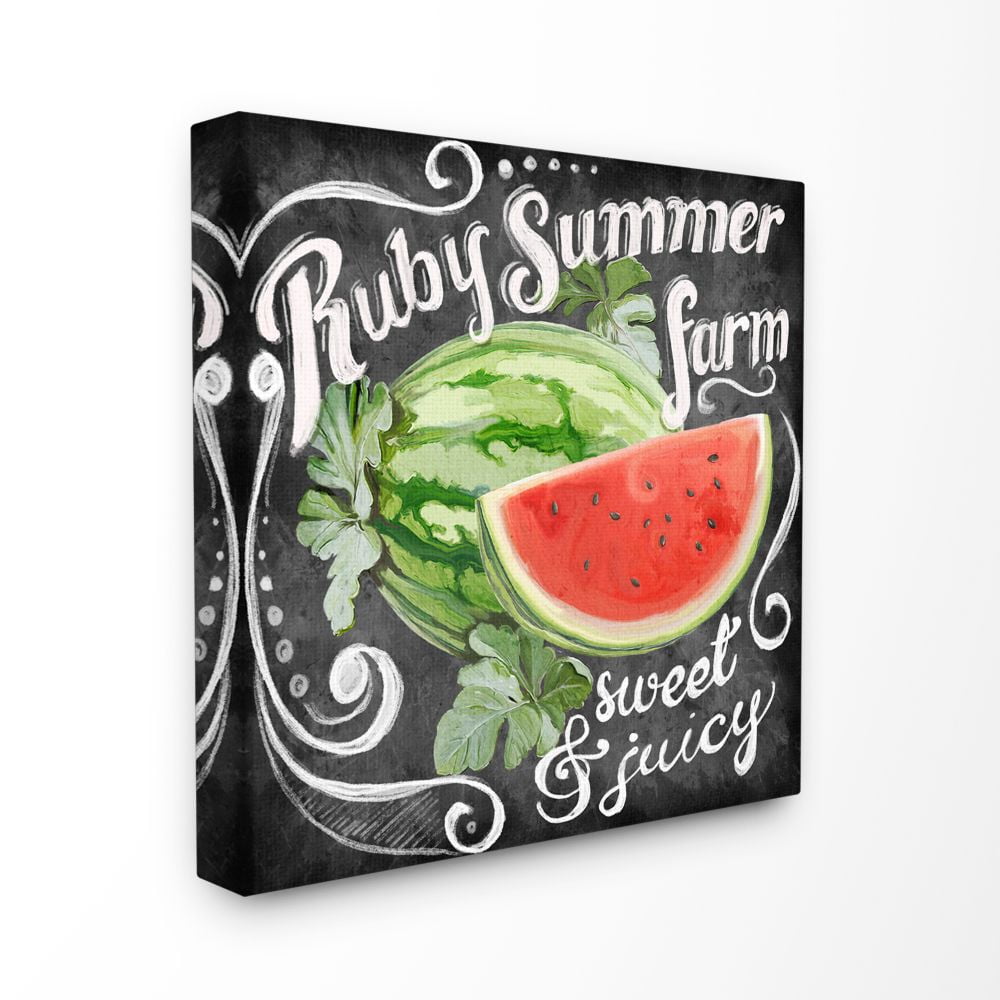 Stupell Industries Watermelon Farm Rustic Sign Word Design XL Canvas Wall Art by Art Licensing Studio