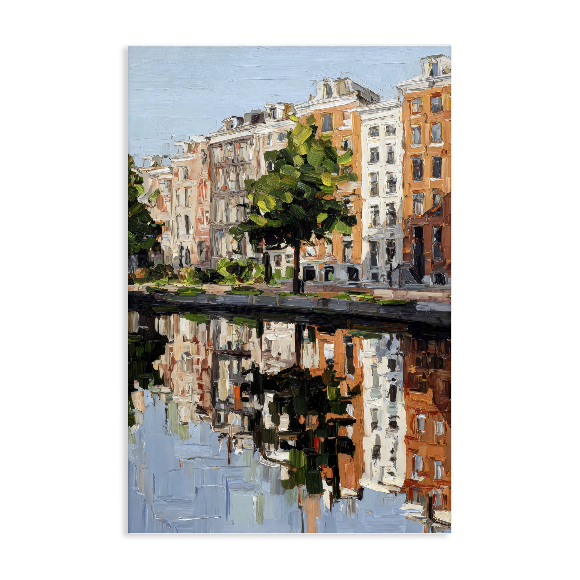 Stupell Industries Waterside Apartments on Canal Canvas Wall Art, design by Petal Prints Design