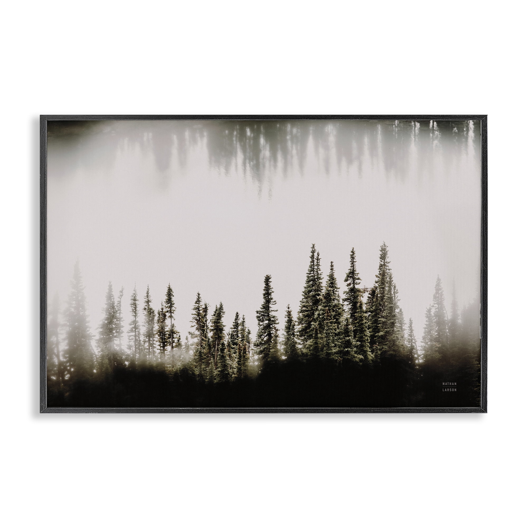 Stupell Industries Waterwood Tree Composition Landscape & Nature Painting Black Framed Art Print Wall Art, 30 x 20