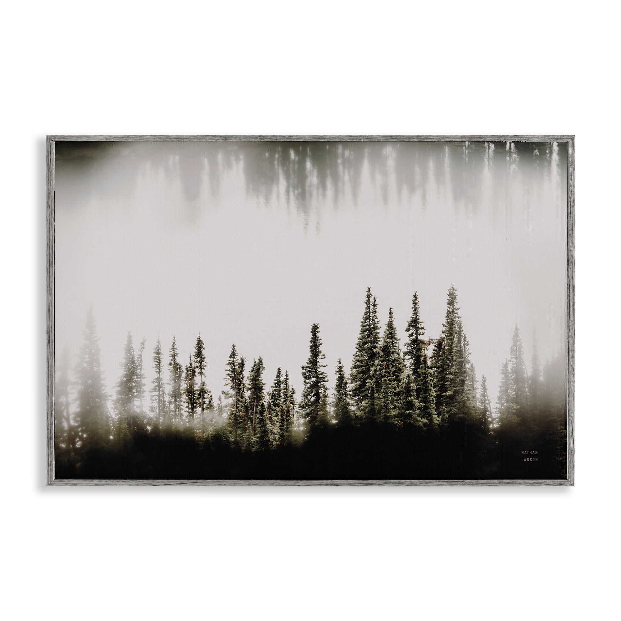 Stupell Industries Waterwood Tree Composition Landscape & Nature Painting Gray Framed Art Print Wall Art, 30 x 20