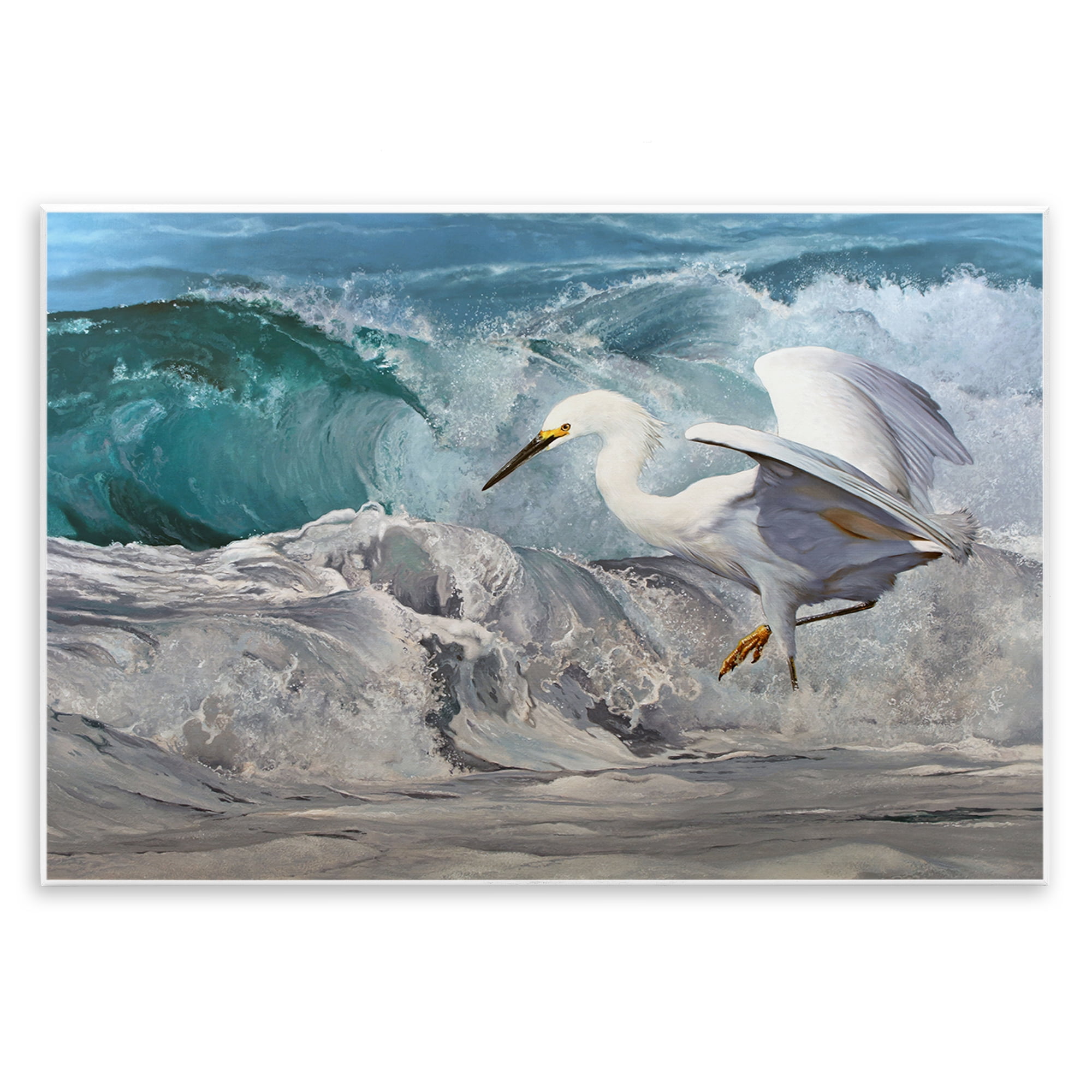 Stupell Industries Wave Dancer Heron Nautical & Beach Painting Unframed Art Print Wall Art, 15 x 10