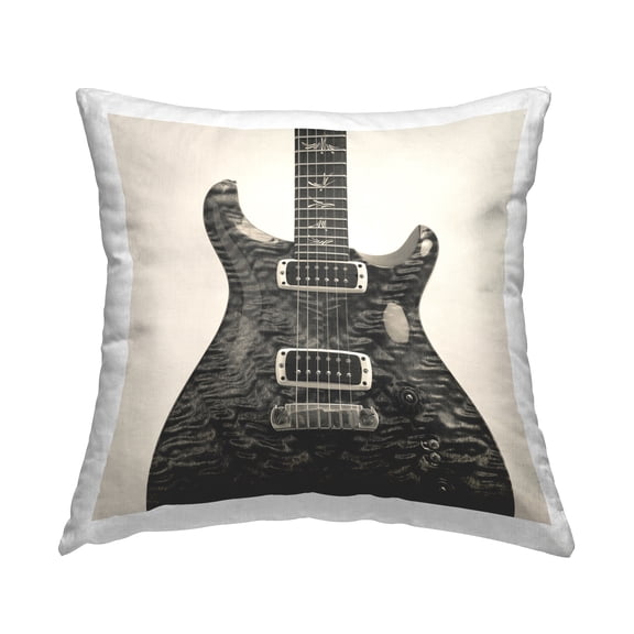 Stupell Industries Wave Patterned Guitar Decorative Printed Throw Pillow Design by Deborah Revell.