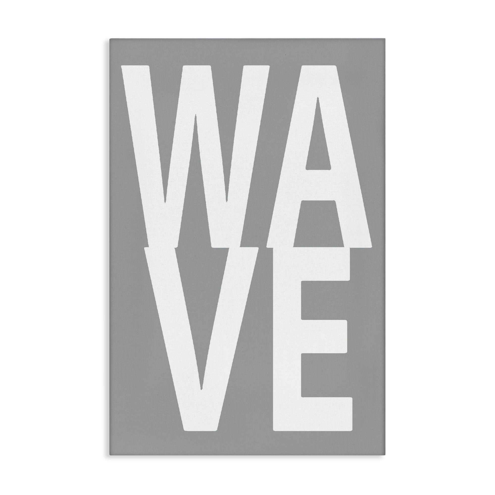 Stupell Industries Wave Word on Grey Typography Painting Gallery Wrapped Canvas Art Print Wall Art, 30 x 45