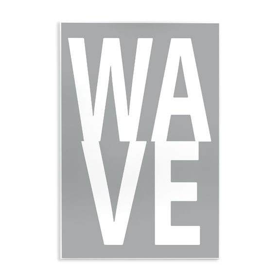 Stupell Industries Wave Word on Grey Typography Painting Unframed Art Print Wall Art, 10 x 15
