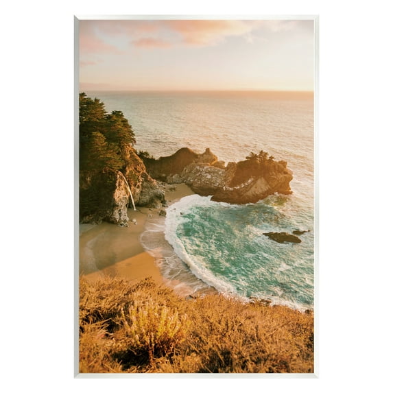 Stupell Industries Waves Crashing Rocky Cove Coastal Photography Unframed Art Print Wall Art