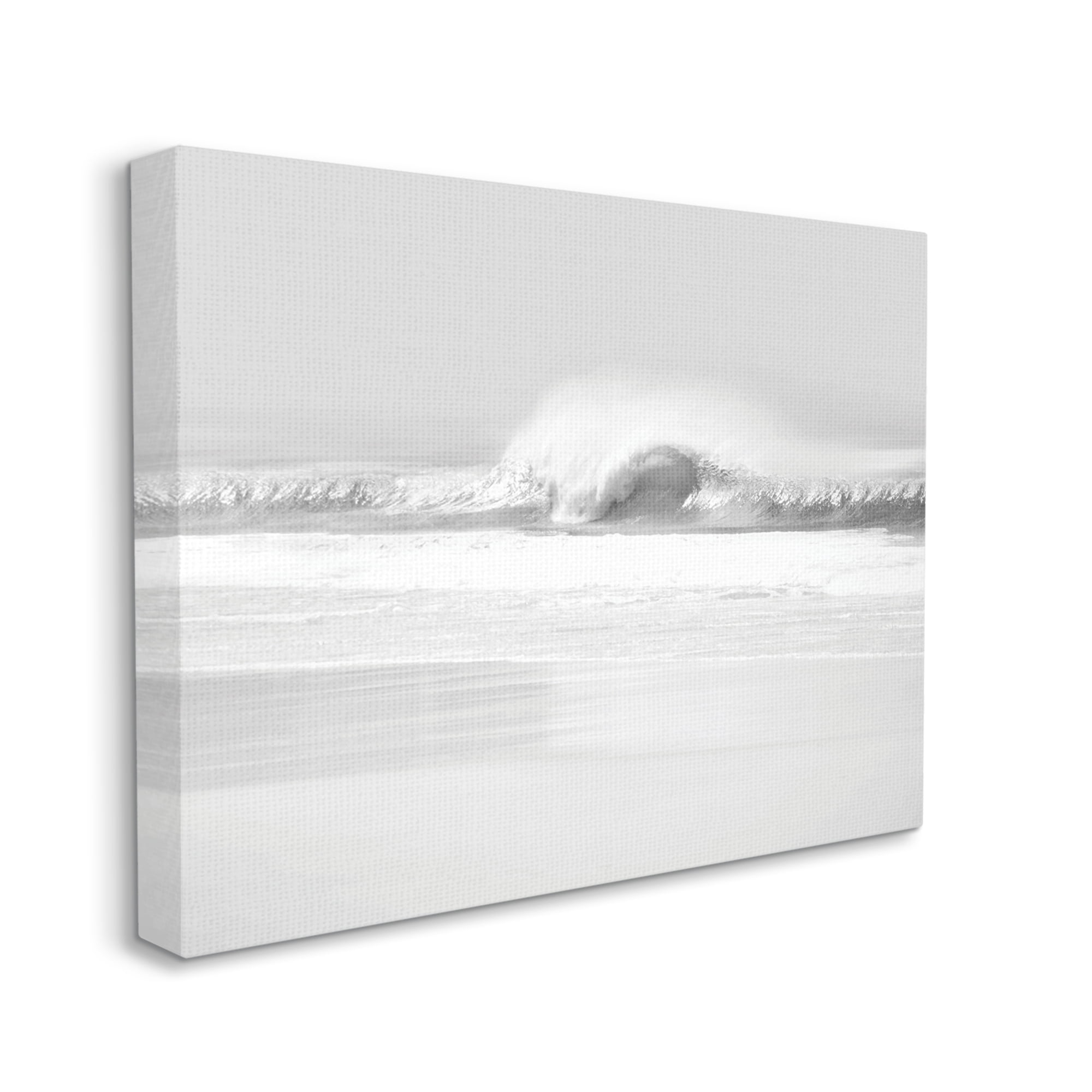Stupell Industries Waves Crashing onto Beach Black and White,30 x 40,Designed by Maggie Olsen