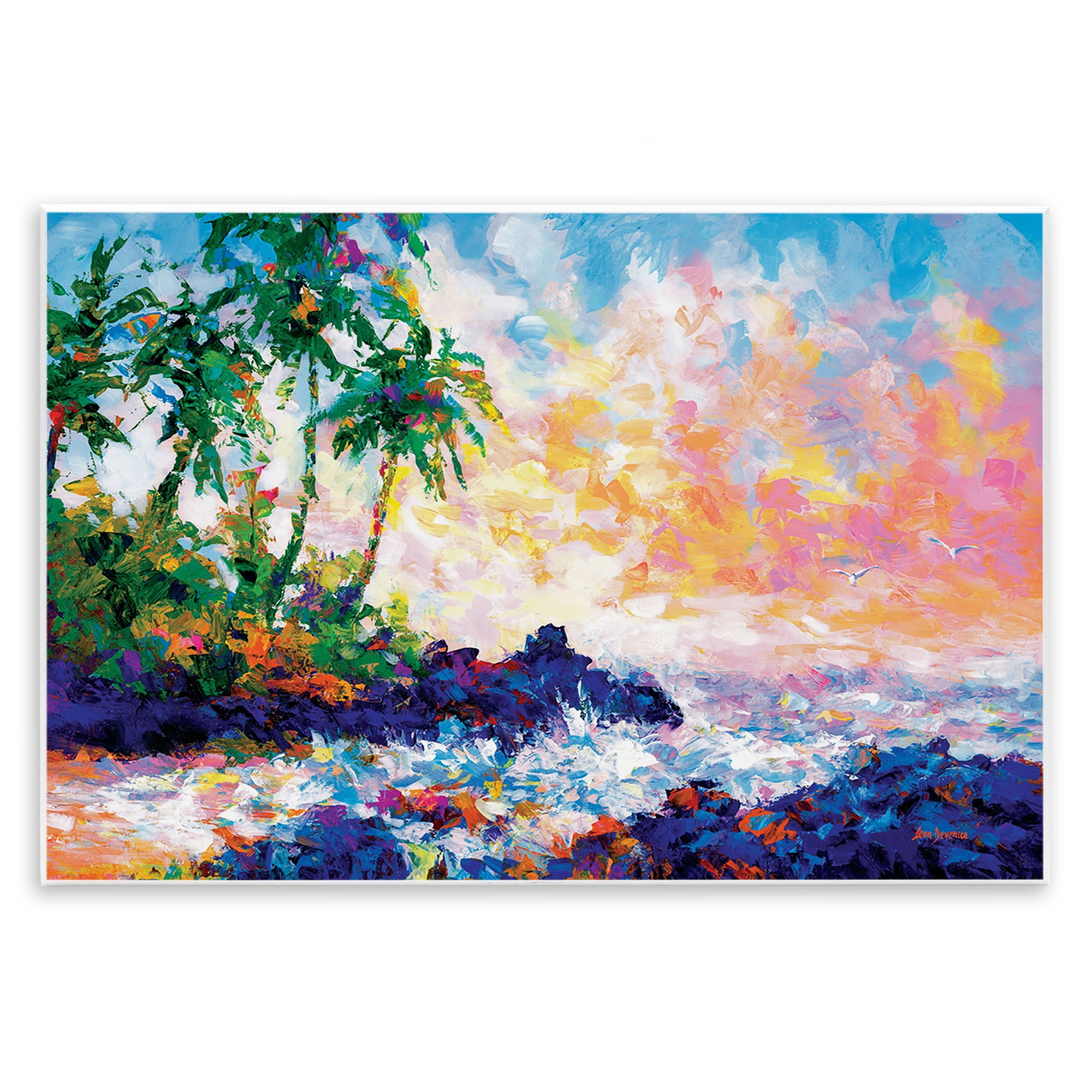 Stupell Industries Waves on Tropical Beach Landscape Painting Unframed ...