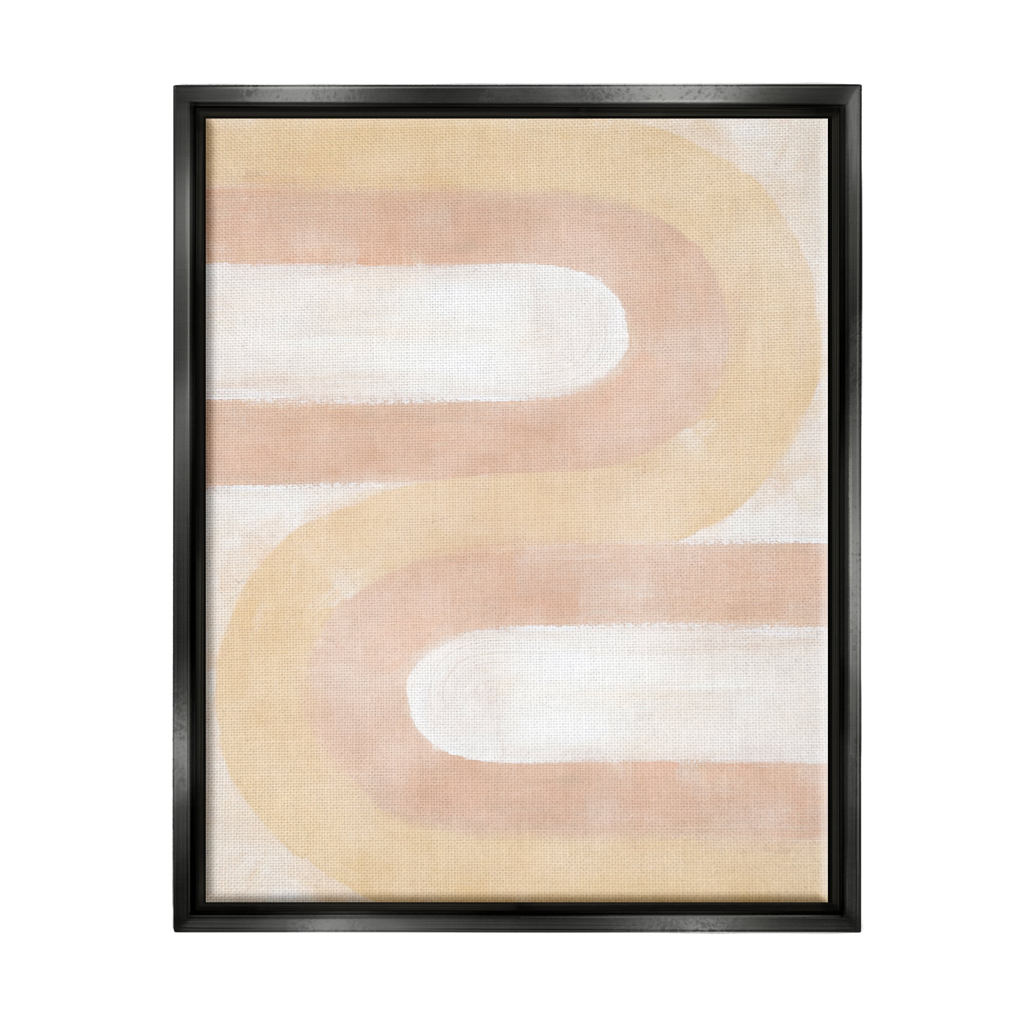 Stupell Industries Wavy Alternating Arches Abstract Painting Black Floater Framed Canvas Art Print Wall Art, 17 x 21