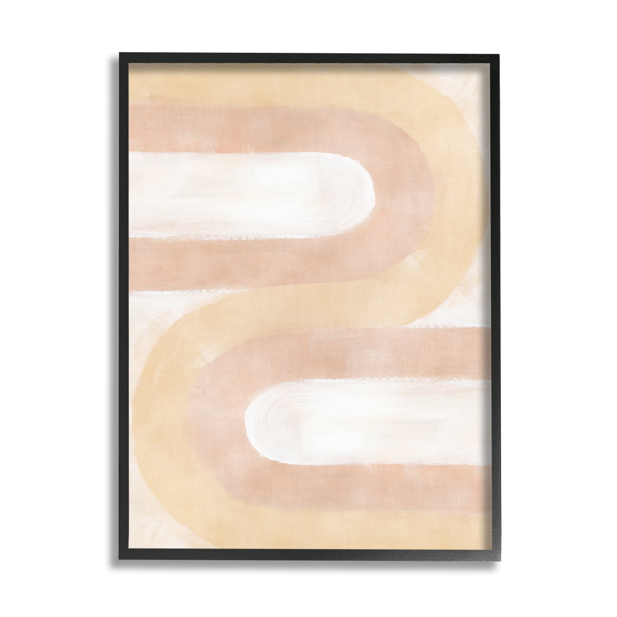 Stupell Industries Wavy Alternating Arches Abstract Painting Black Framed Art Print Wall Art, 16 x 20