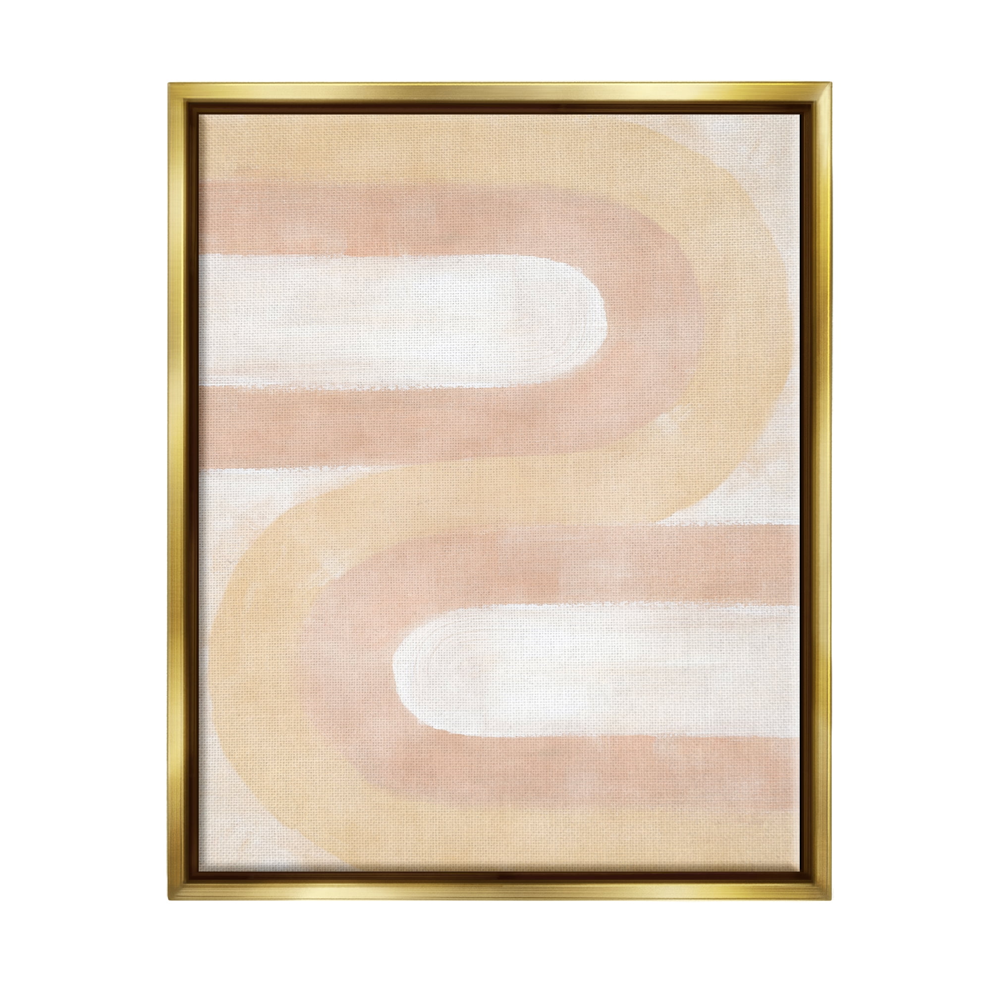 Stupell Industries Wavy Alternating Arches Abstract Painting Gold Floater Framed Canvas Art Print Wall Art, 25 x 31