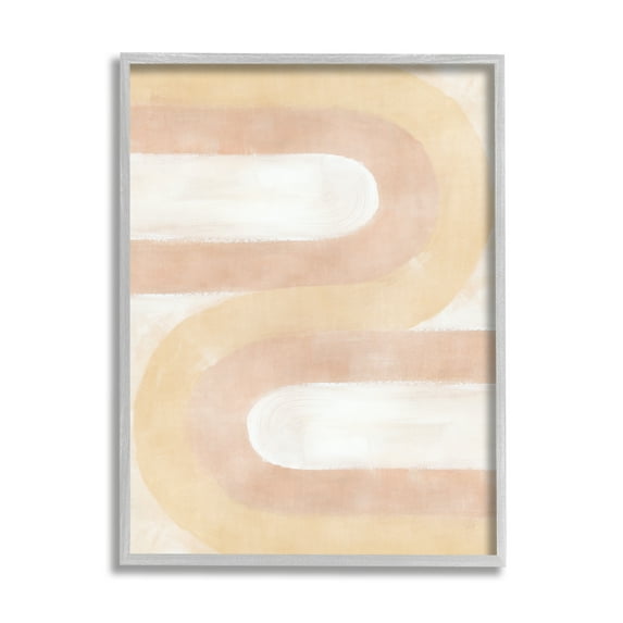 Stupell Industries Wavy Alternating Arches Abstract Painting Gray Framed Art Print Wall Art, 11 x 14