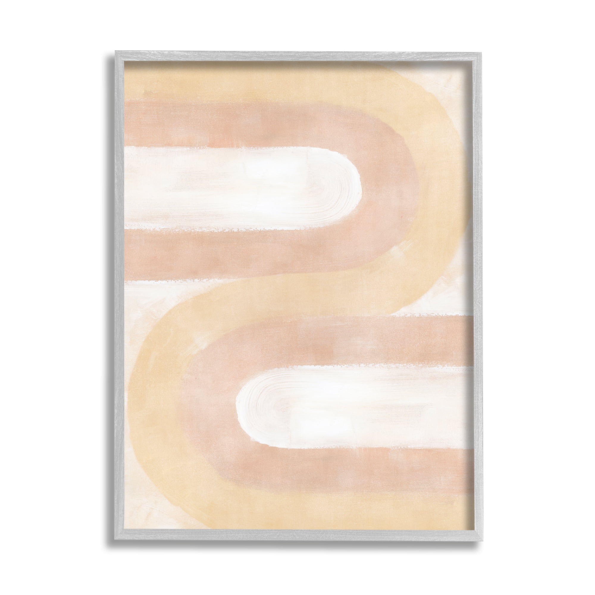 Stupell Industries Wavy Alternating Arches Abstract Painting Gray Framed Art Print Wall Art, 24 x 30