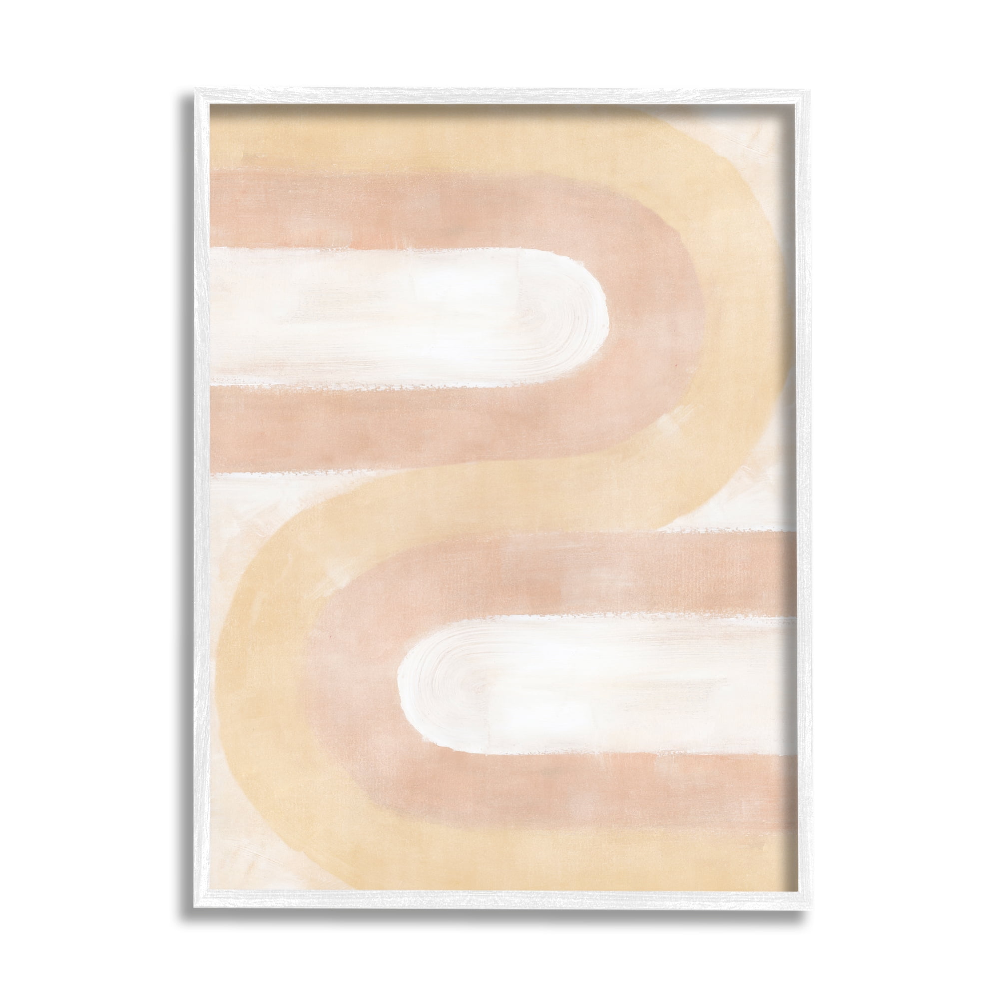 Stupell Industries Wavy Alternating Arches Abstract Painting White Framed Art Print Wall Art, 16 x 20