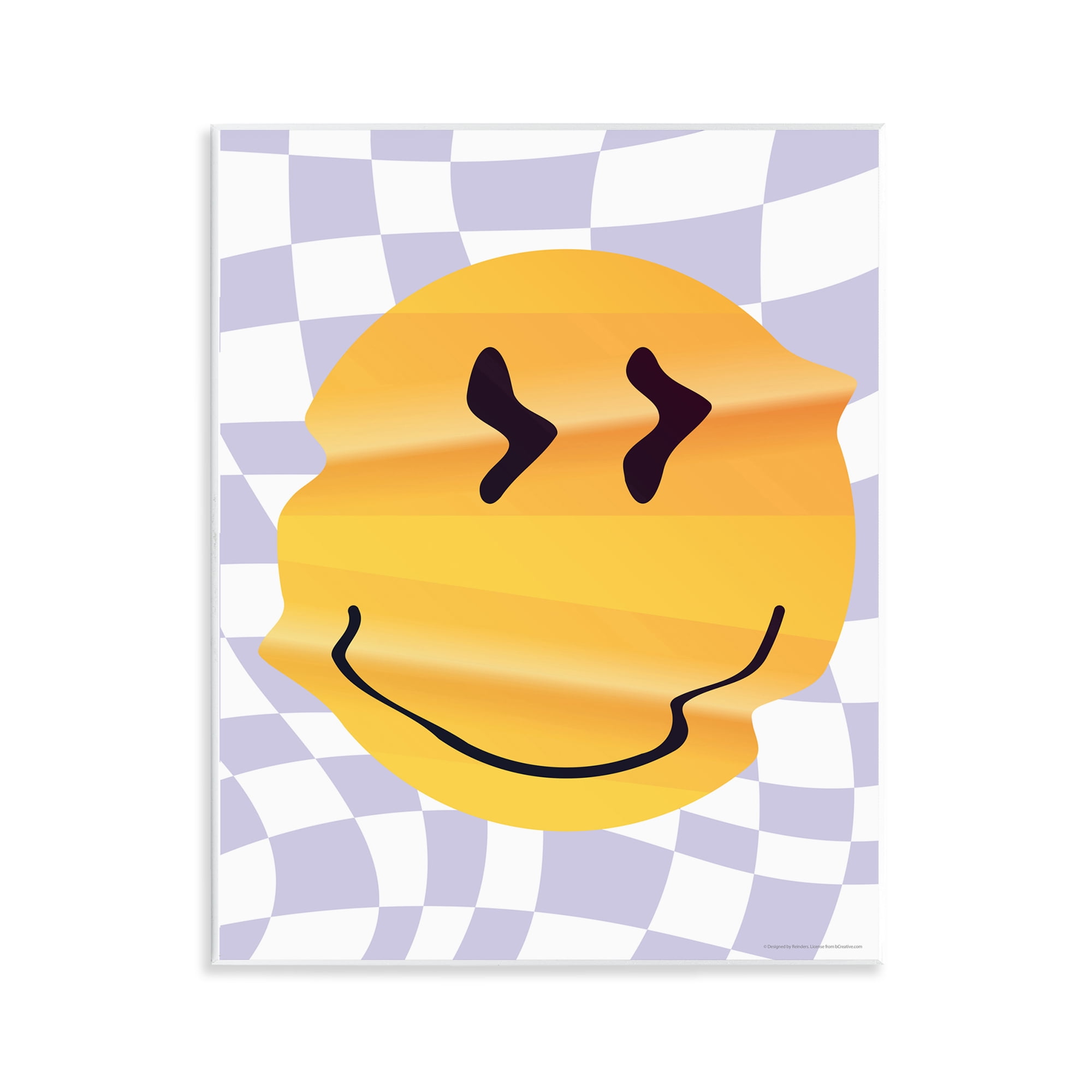 Stupell Industries Wavy Checkered Smile Abstract Painting Unframed Art Print Wall Art, 11 x 14