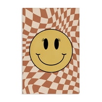 Stupell Industries Wavy Checkered Smiley Novelty Painting Gallery Wrapped Canvas Art Print Wall Art, 16 x 24