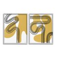 thumbnail image 1 of Stupell Industries Wavy Lines Over Shapes Abstract Painting Gray Framed Art Print Wall Art, 24 x 30, Set of 2, 1 of 10