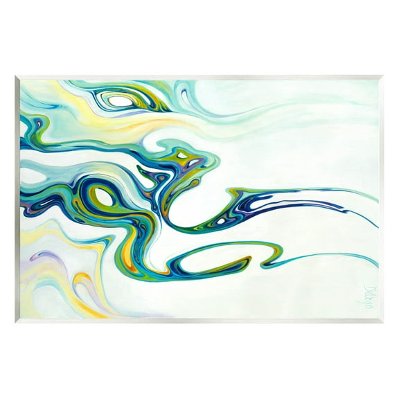 Stupell Industries Wavy Modern Green Forms Graphic Art Unframed Art Print Wall Art, Design by Dina D'Argo