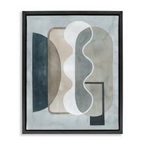Stupell Industries Wavy Opaque Shapes Abstract Painting Black Floater Framed Canvas Art Print Wall Art, 17 x 21