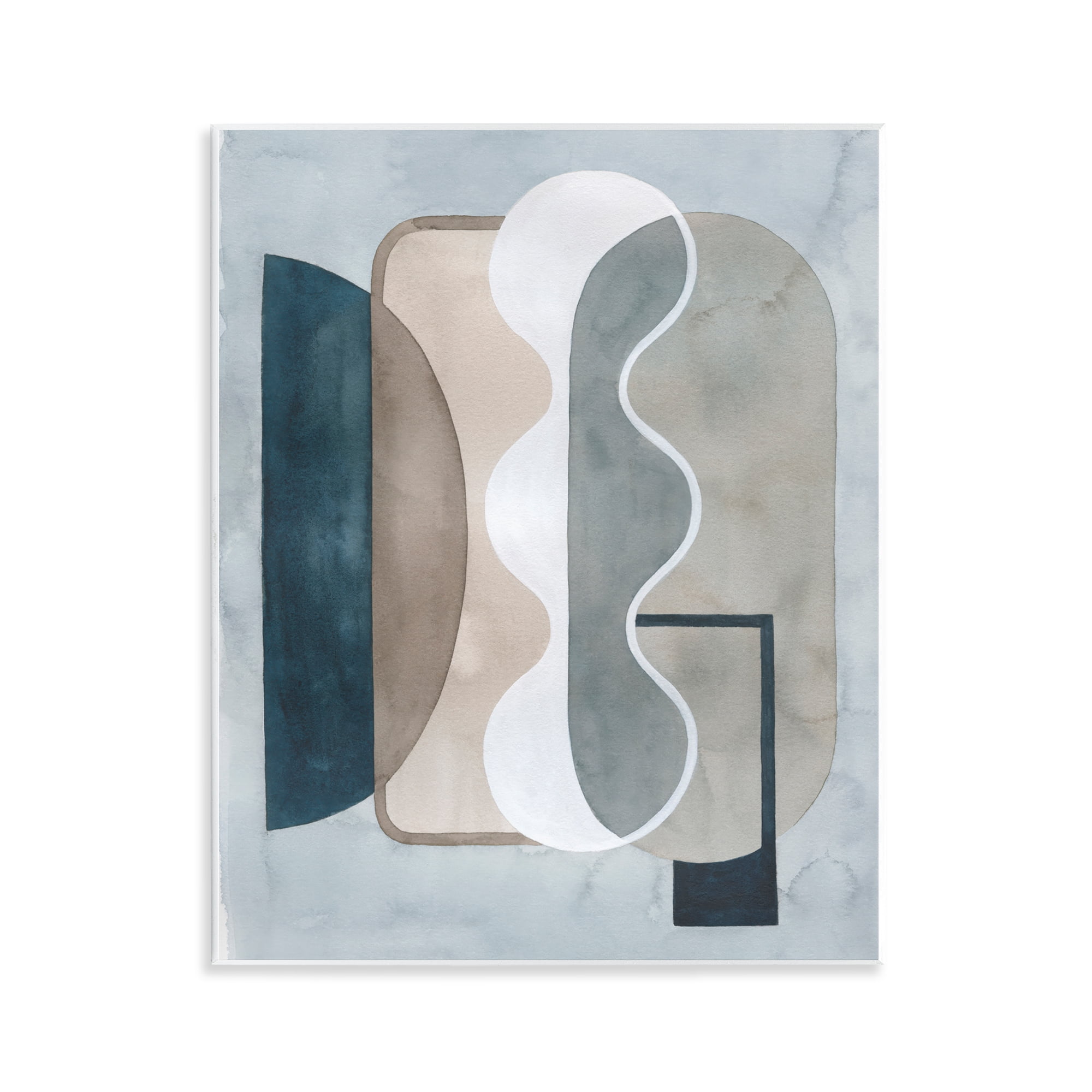 Stupell Industries Wavy Opaque Shapes Abstract Painting Unframed Art Print Wall Art, 11 x 14