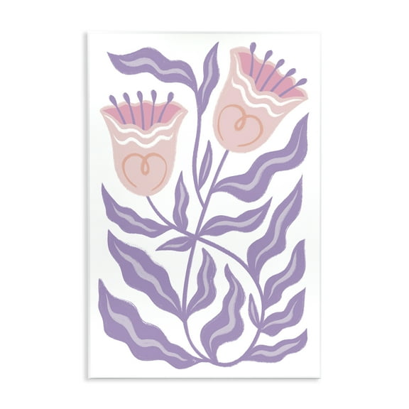 Stupell Industries Wavy Purple Blooms Plants & Flowers Painting Unframed Art Print Wall Art, 10 x 15