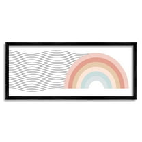 Stupell Industries Wavy Rainbow Pattern Nature Painting Black Framed Art Print Wall Art, 24 x 10