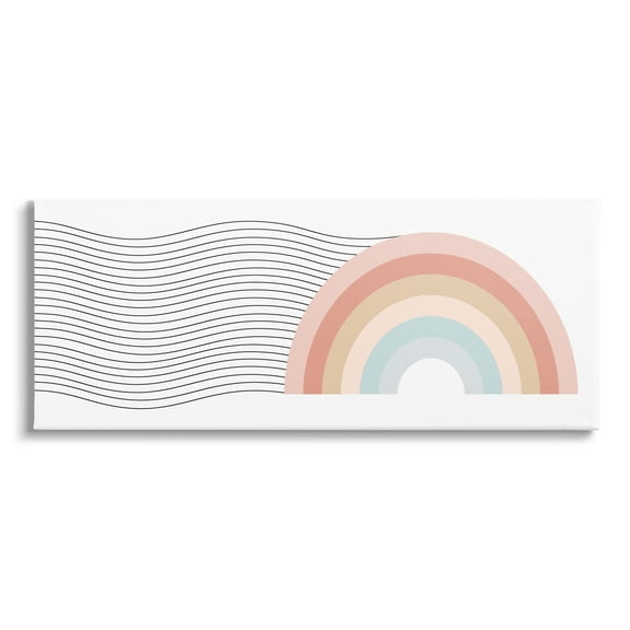 Stupell Industries Wavy Rainbow Pattern Nature Painting Gallery Wrapped Canvas Print Wall Art, 24 x 10