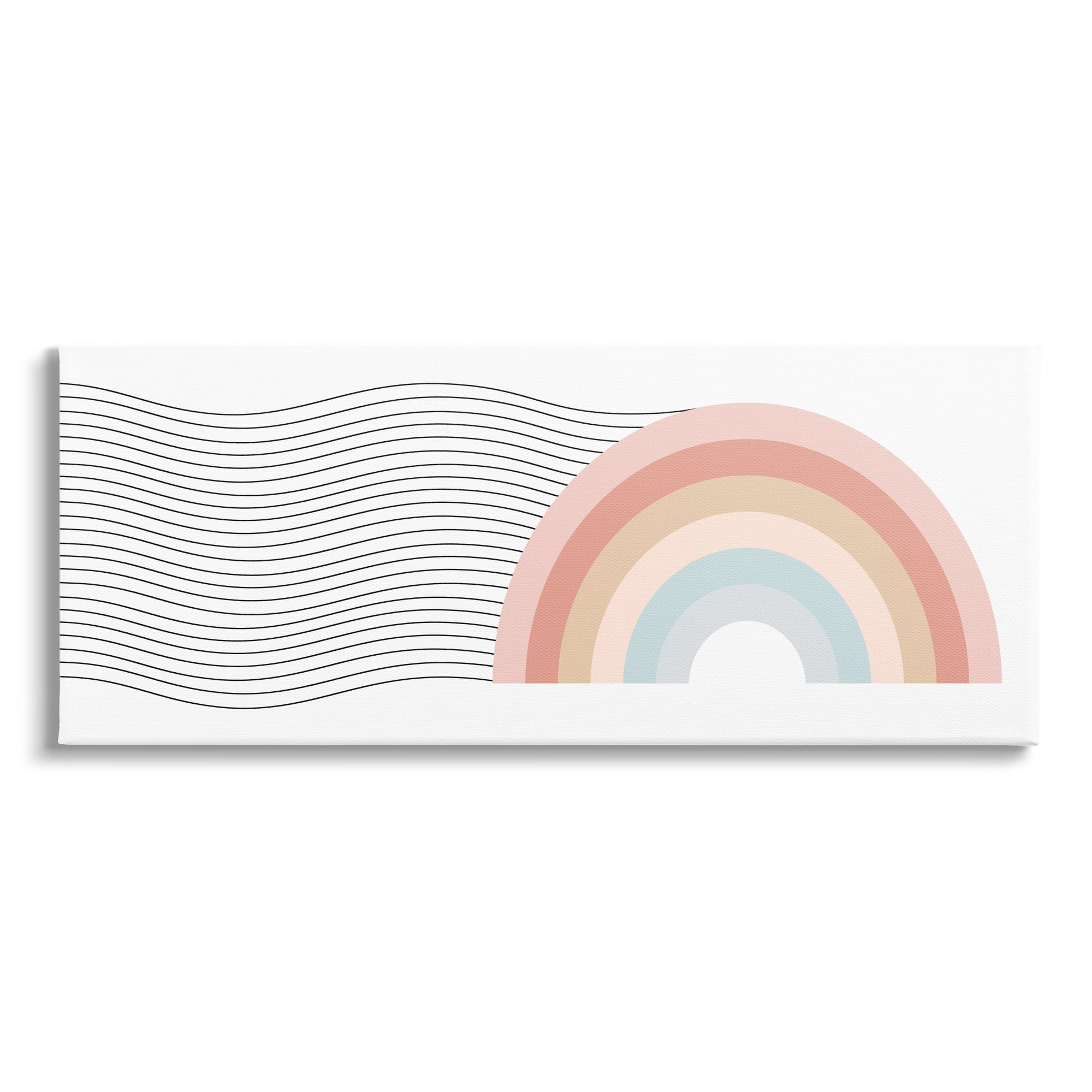 Stupell Industries Wavy Rainbow Pattern Nature Painting Gallery Wrapped Canvas Print Wall Art, 30 x 13