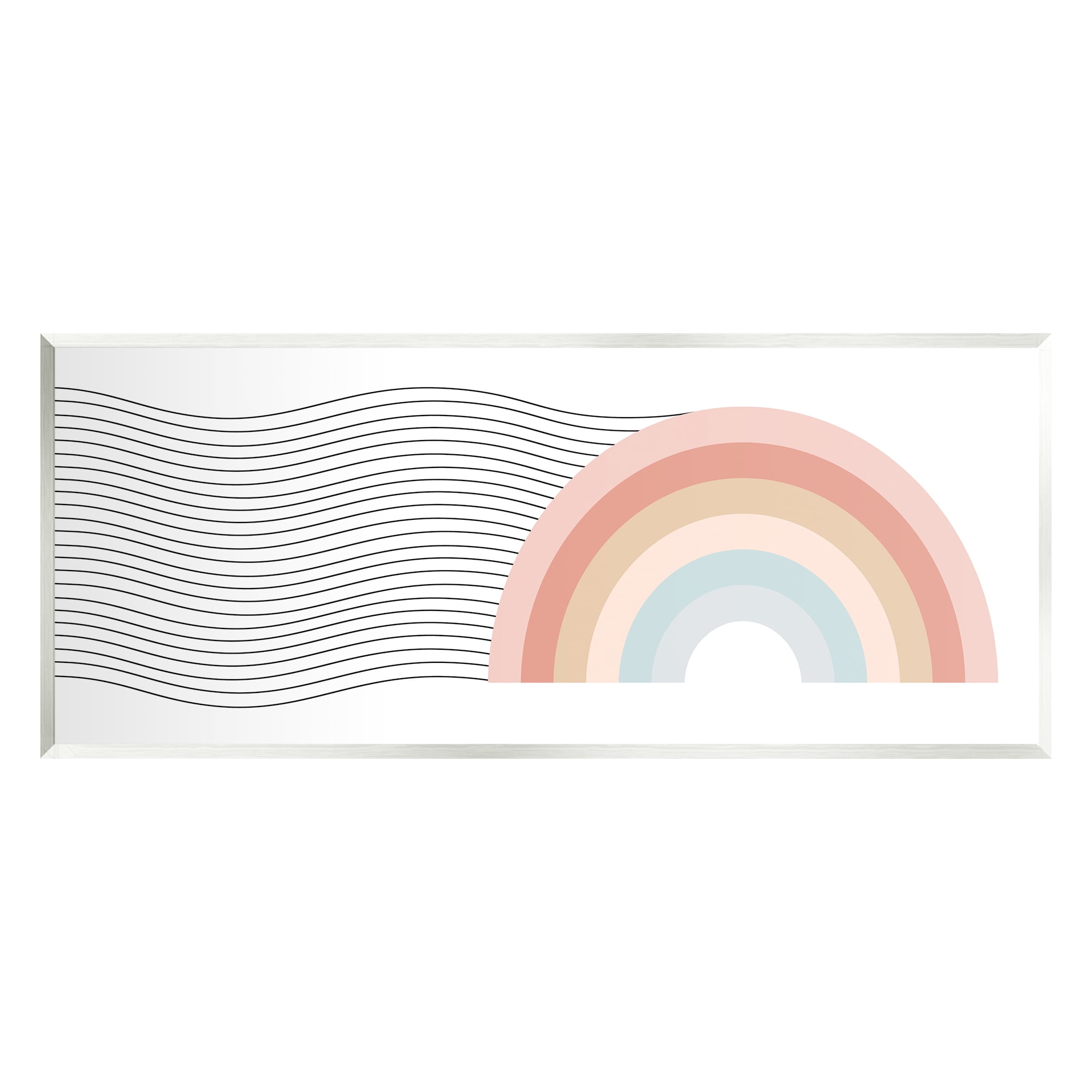 Stupell Industries Wavy Rainbow Pattern Nature Painting Unframed Art Print Wall Art, 17 x 7
