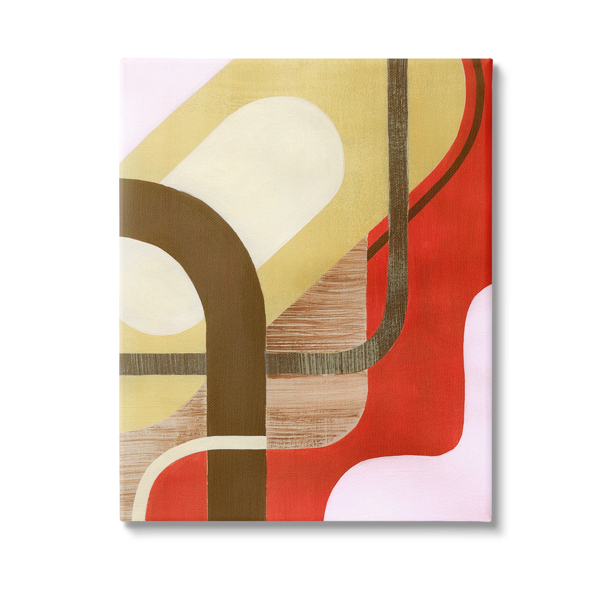 Stupell Industries Wavy Retro Shapes Abstract Painting Gallery Wrapped Canvas Art Print Wall Art, 24 x 30