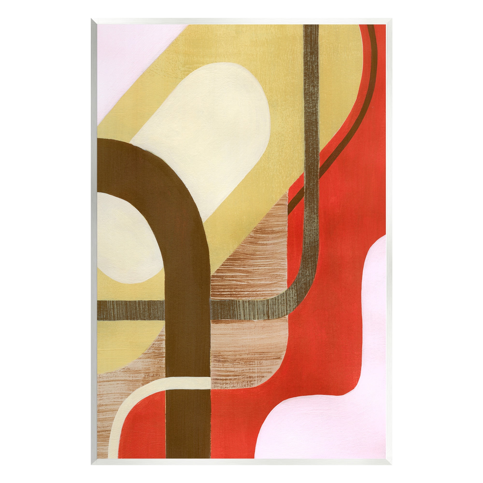 Stupell Industries Wavy Retro Shapes Abstract Painting Unframed Art Print Wall Art, 13 x 19