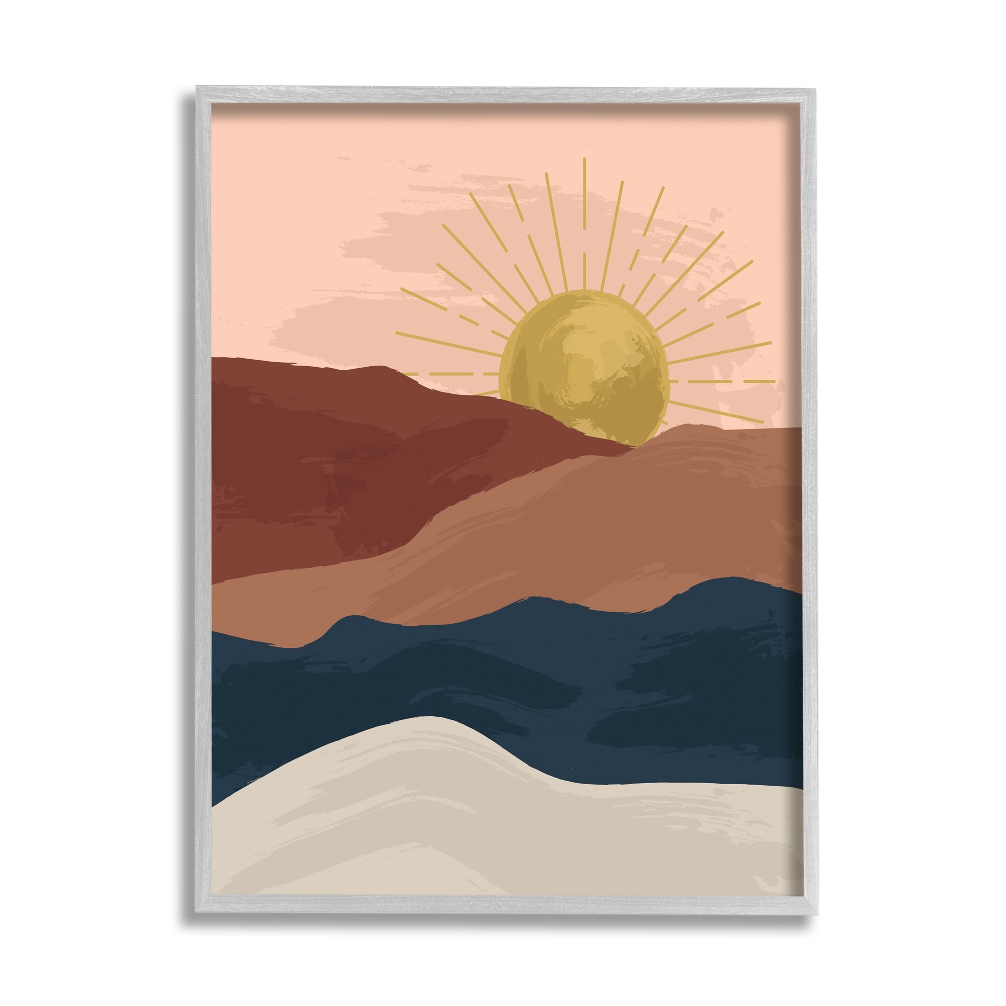 Stupell Industries Wavy Sand Dune Cliffs Deserted Mountains Children's Illustration,16 x 20, Design by Lisa Perry Whitebutton