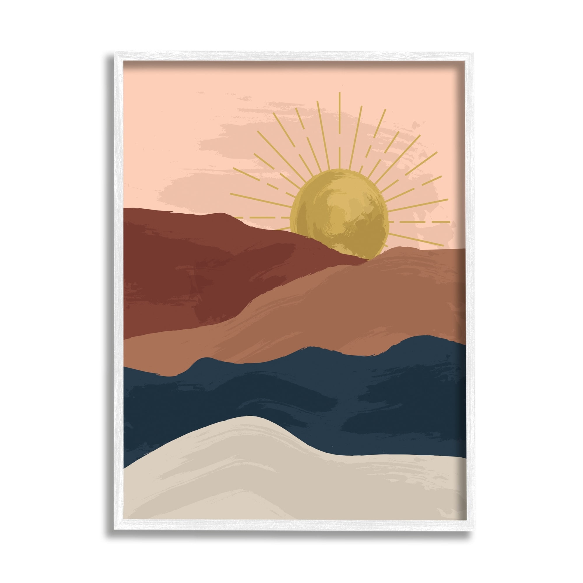Stupell Industries Wavy Sand Dune Cliffs Deserted Mountains Children's Illustration,24 x 30, Design by Lisa Perry Whitebutton