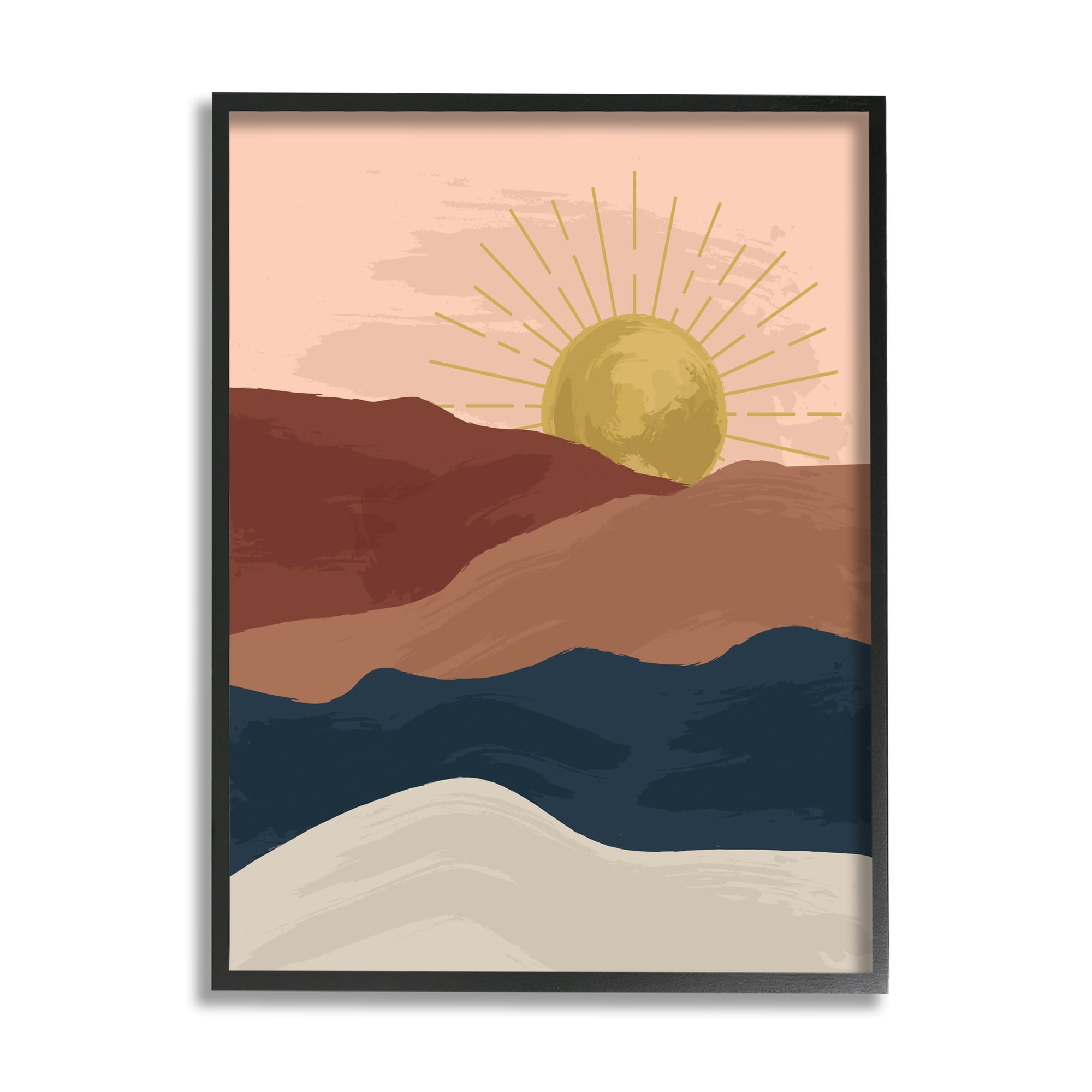 Stupell Industries Wavy Sand Dune Cliffs Deserted Mountains Children's Illustration,24 x 30, Design by Lisa Perry Whitebutton