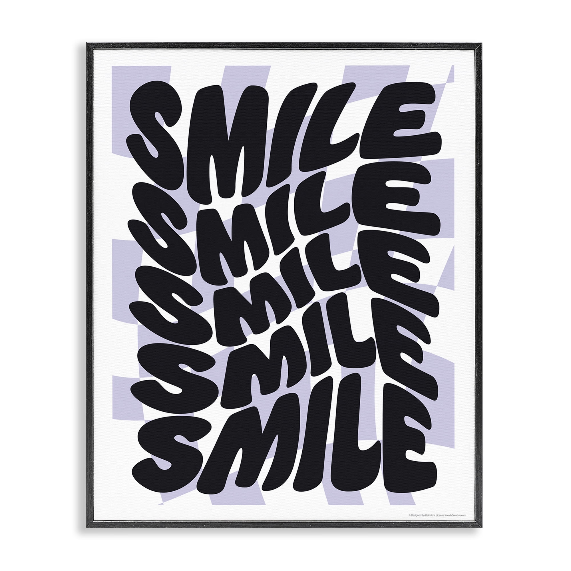 Stupell Industries Wavy Smile Typography Text & Numbers Painting Black Framed Art Print Wall Art, 16 x 20