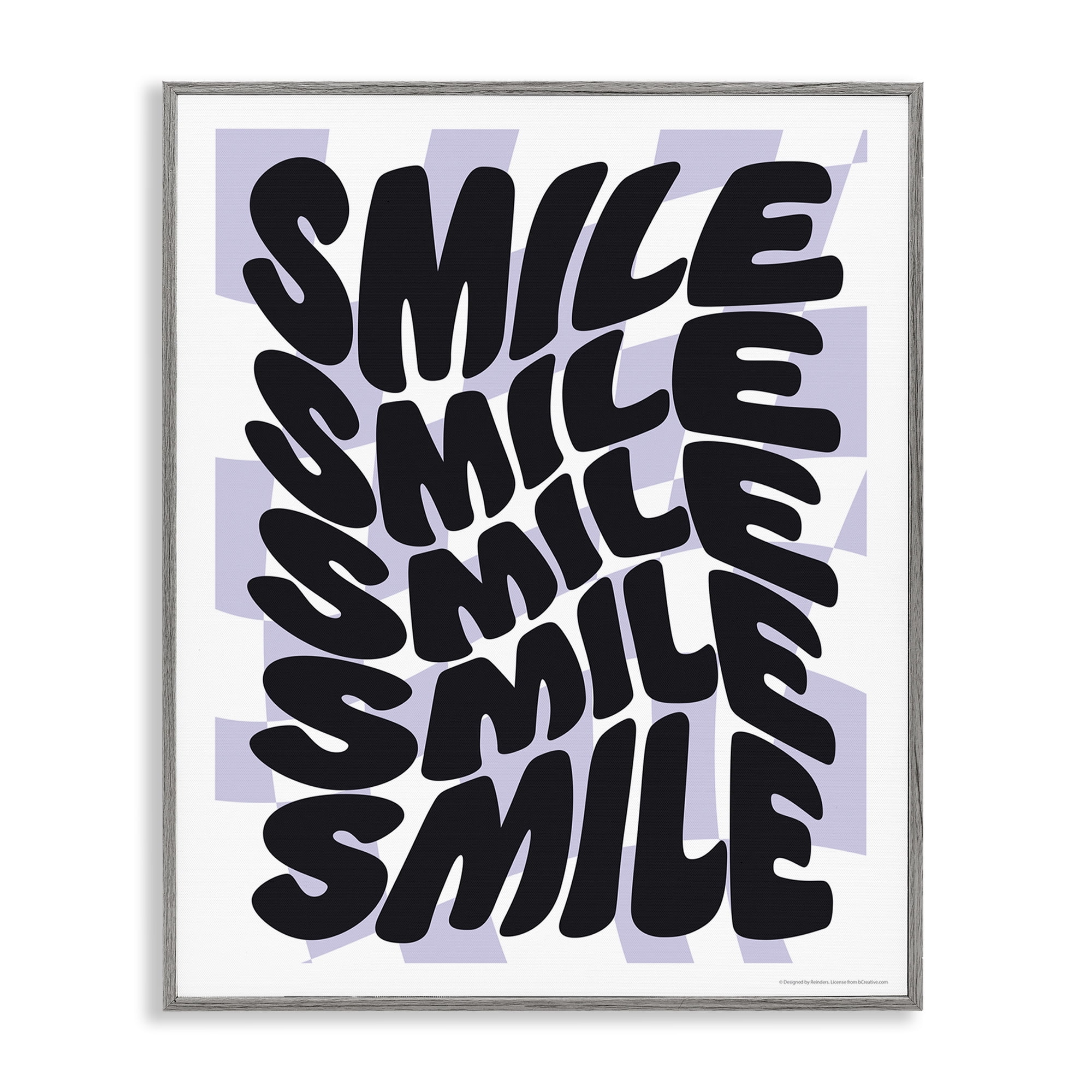 Stupell Industries Wavy Smile Typography Text & Numbers Painting Gray Framed Art Print Wall Art, 11 x 14