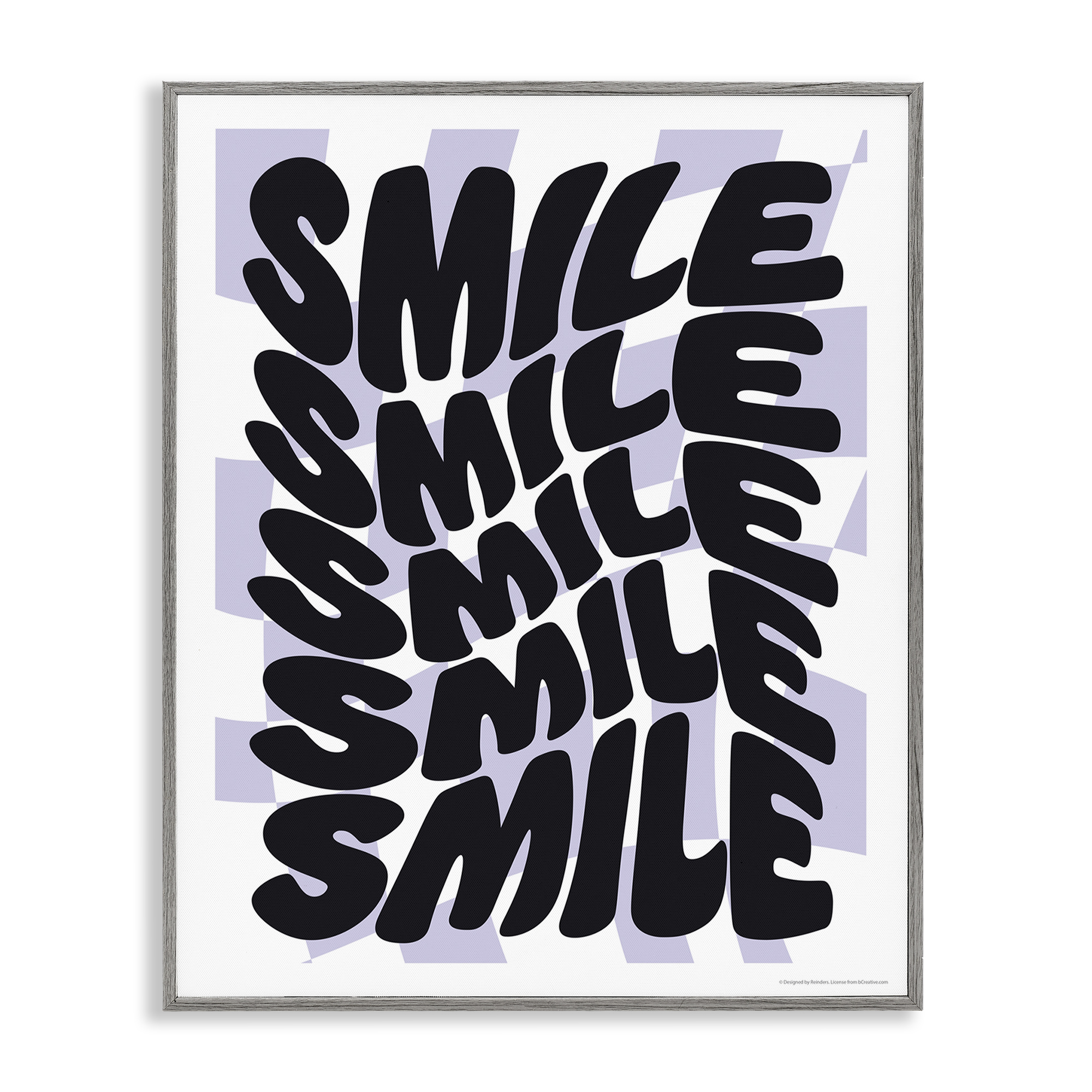 Stupell Industries Wavy Smile Typography Text & Numbers Painting Gray Framed Art Print Wall Art, 24 x 30