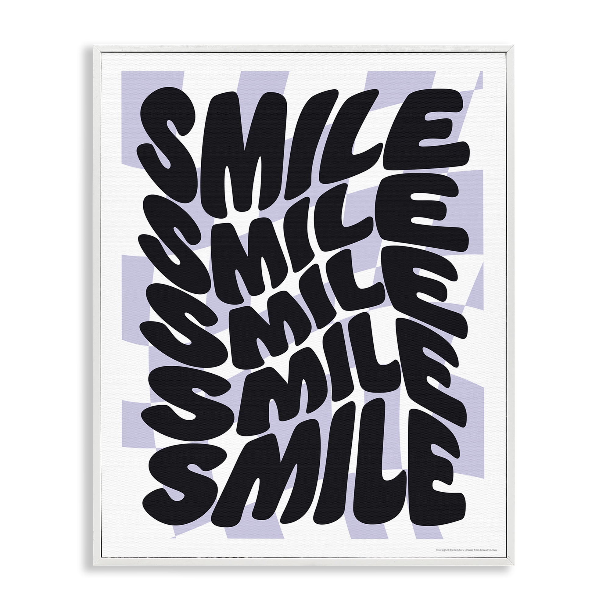 Stupell Industries Wavy Smile Typography Text & Numbers Painting White Framed Art Print Wall Art, 16 x 20
