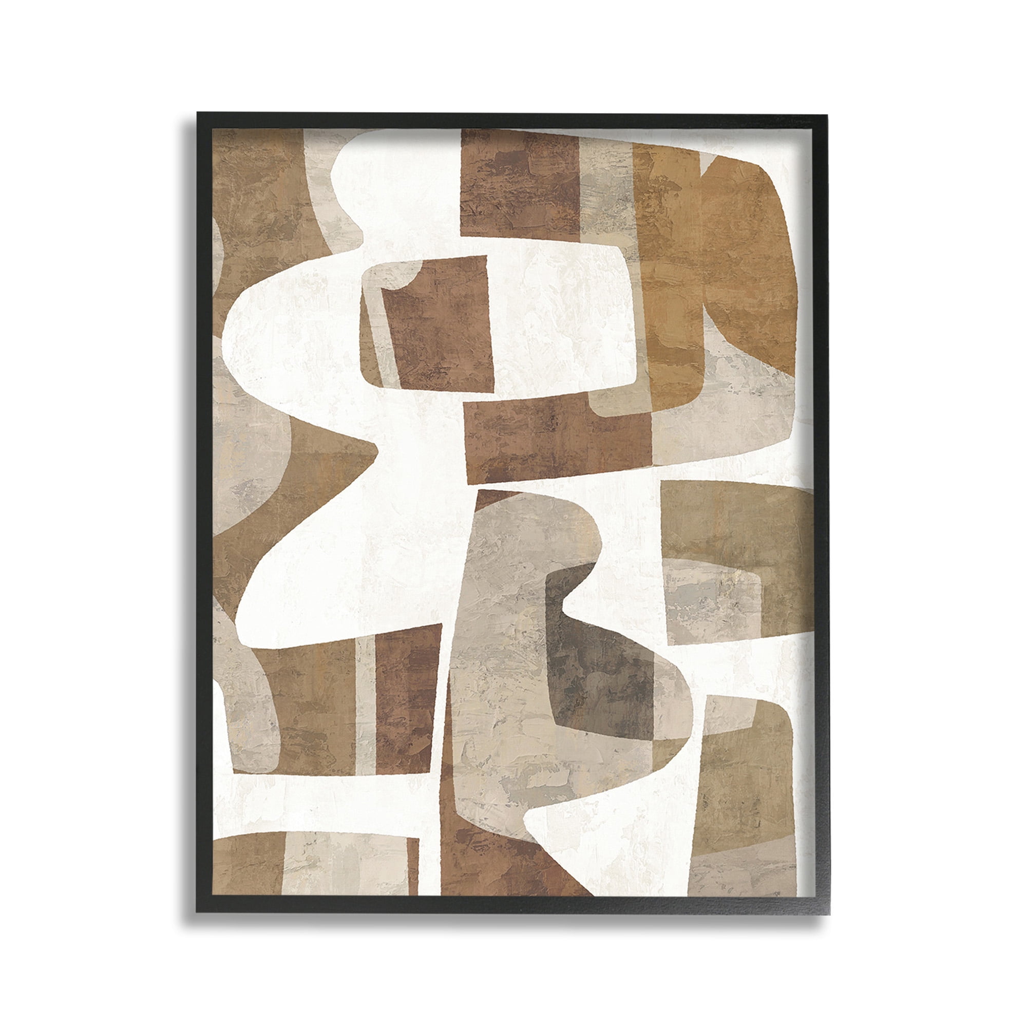 Stupell Industries Wavy Southwestern Shapes Abstract Painting Black Framed Art Print Wall Art, 11 x 14